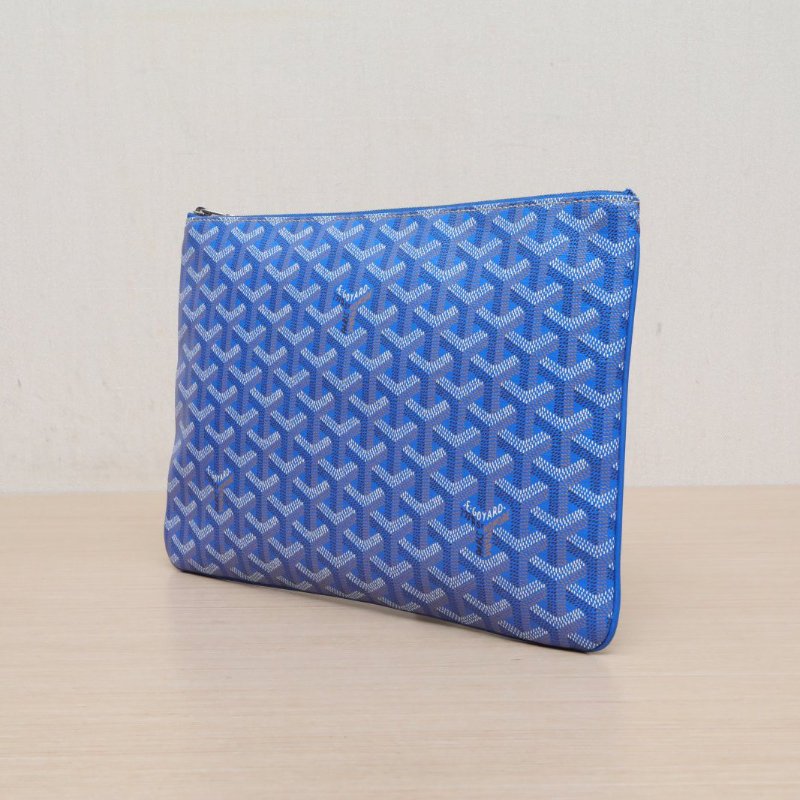 GOYARD 藍色PVCLOGO手拿包肩背包-2