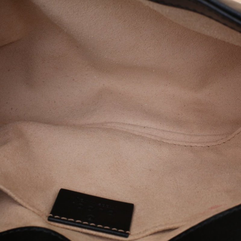 GUCCI GGMarmont肩背包Mini22黑色牛皮金扣肩背包-3