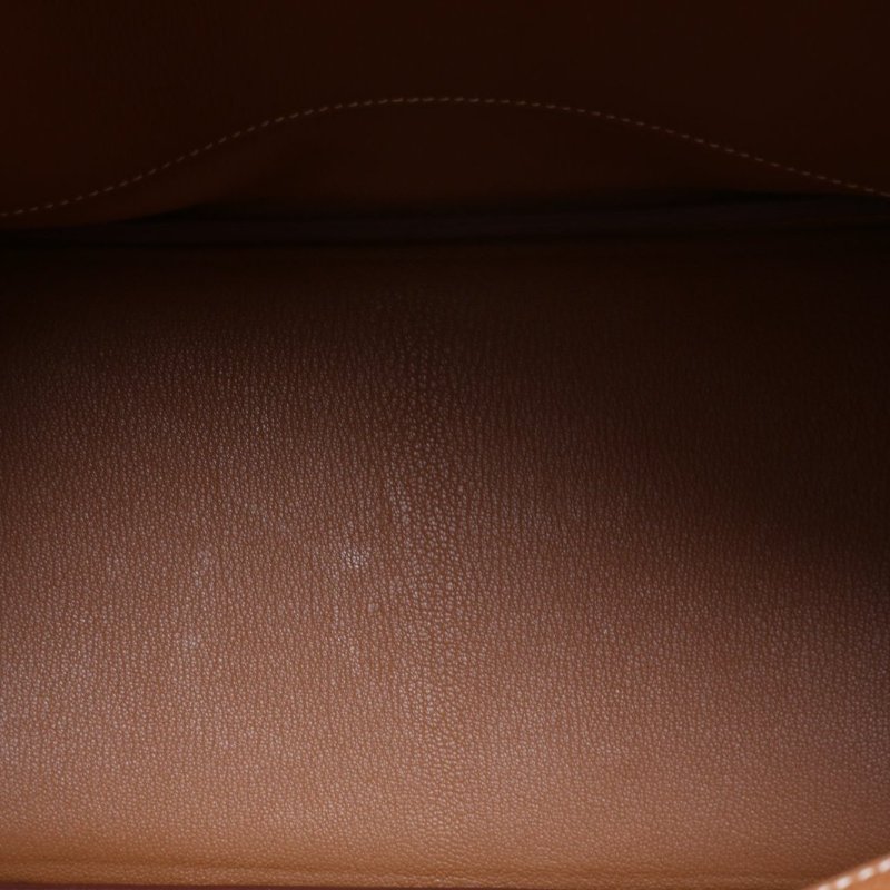 HERMES Birkin3037金棕色Togo皮A刻銀扣肩背包-2