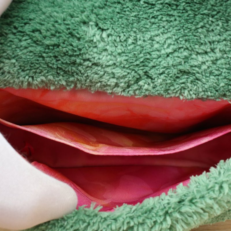 CHANEL 綠色毛絨30開銀扣20秋冬方胖子水彩限定肩背包-3