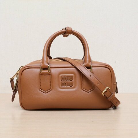 MIU MIU Arcadie小號22焦糖色牛皮肩背包