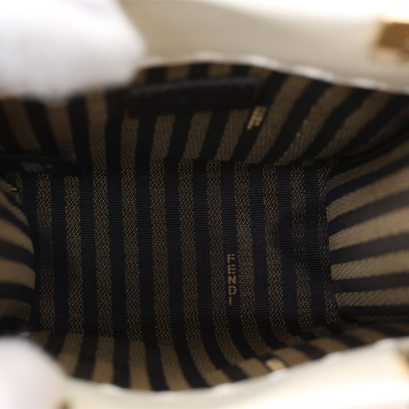 FENDI Sunshine陽光購物手提袋Mini迷你米白色牛皮肩背包-3