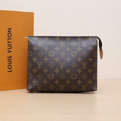 LOUIS VUITTON PocheToilette26號洗漱包老花PVC2021肩背包