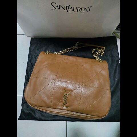 Saint Laurent  Jamie 4.3 小羊皮棕色鏈帶包