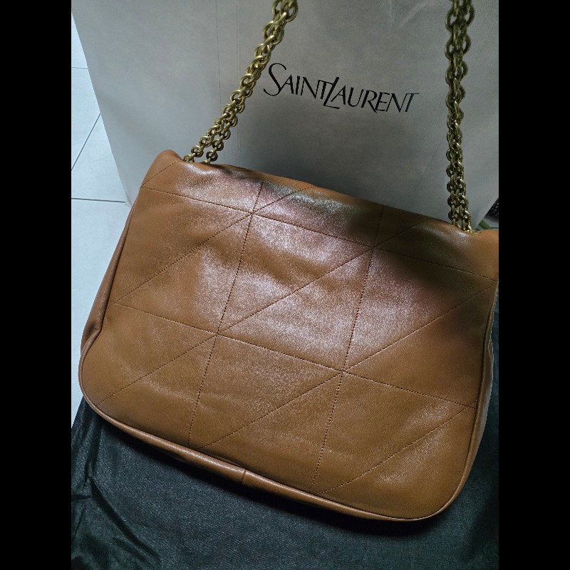 Saint Laurent Jamie 4.3 小羊皮棕色鏈帶包-1
