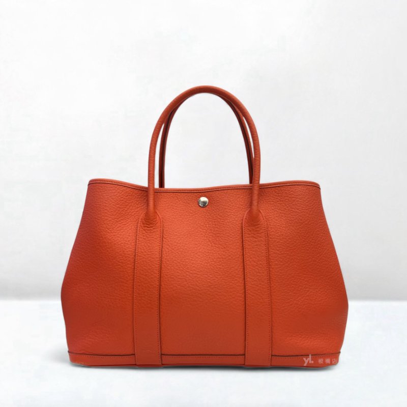 Hermes包包 Garden Party36橘色Togo皮手提包-0