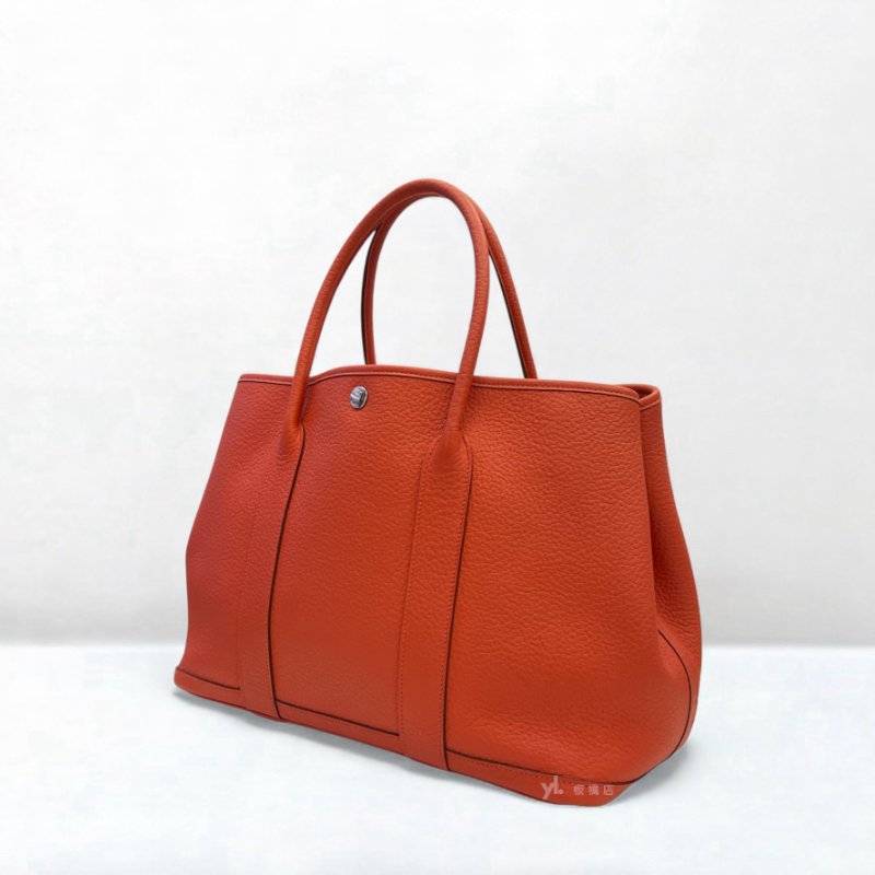 Hermes包包 Garden Party36橘色Togo皮手提包-2