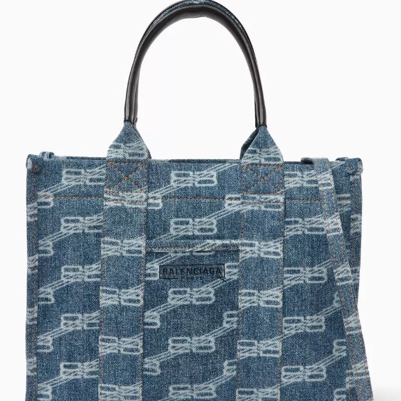 Balenciaga BB Monogram Denim Tote Bag 巴黎世家牛仔手提包 肩背包-0
