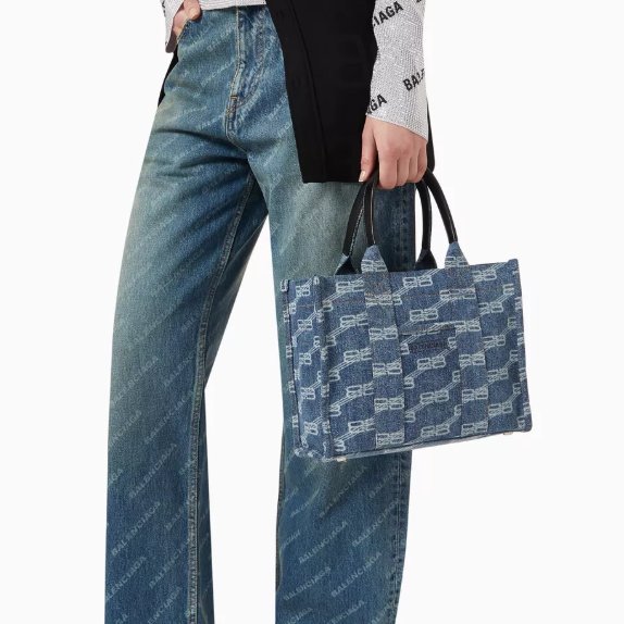 Balenciaga BB Monogram Denim Tote Bag 巴黎世家牛仔手提包 肩背包-3
