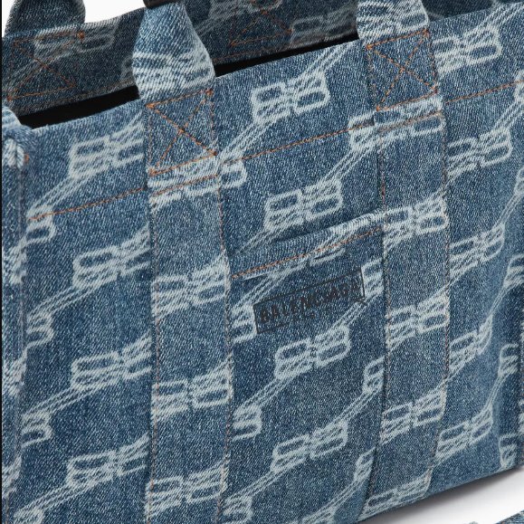 Balenciaga BB Monogram Denim Tote Bag 巴黎世家牛仔手提包 肩背包-4