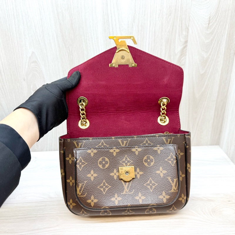 LV原花大logo Passy磁吸釦肩側背包M45592-6