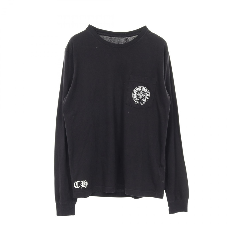 鉻心 CH 馬蹄鐵多色印花T卹,純棉,黑色,二手男款-0