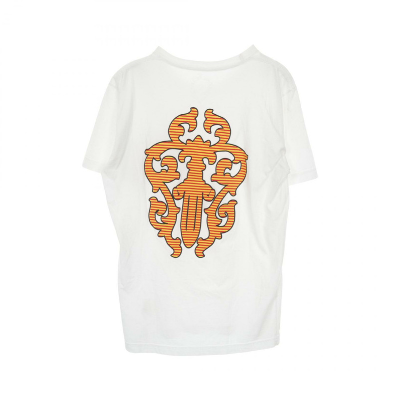 鉻心 (CHROME HEARTS) Weindagger 背部印花T卹,純棉,白色,二手,男款-1