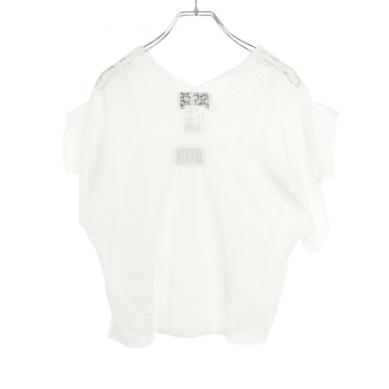 香奈兒 COCO 標誌短袖襯衫 P17796W02793 棉米色 #42 二手女裝-1