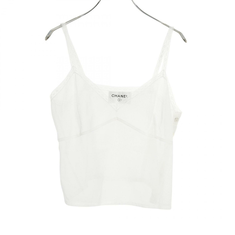 香奈兒 COCO 標誌短袖襯衫 P17796W02793 棉米色 #42 二手女裝-2