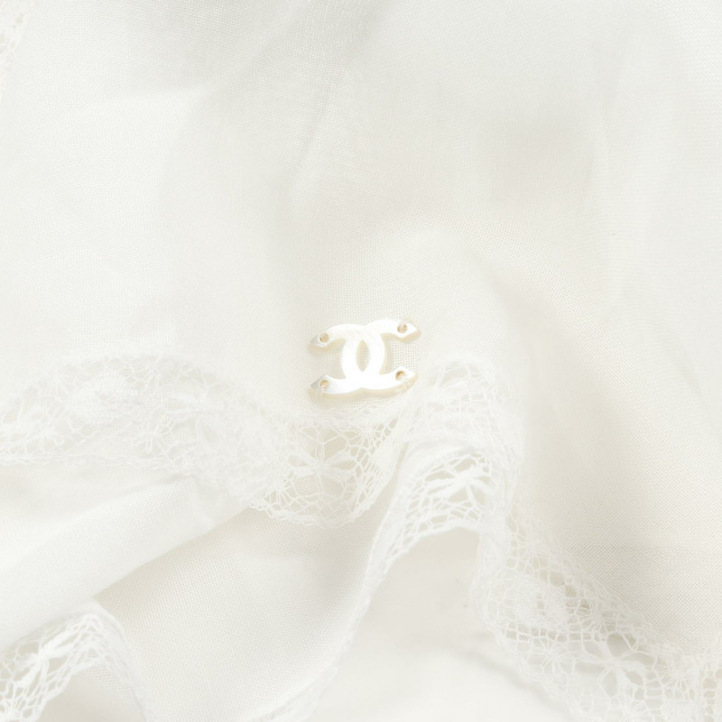 香奈兒 COCO 標誌短袖襯衫 P17796W02793 棉米色 #42 二手女裝-7