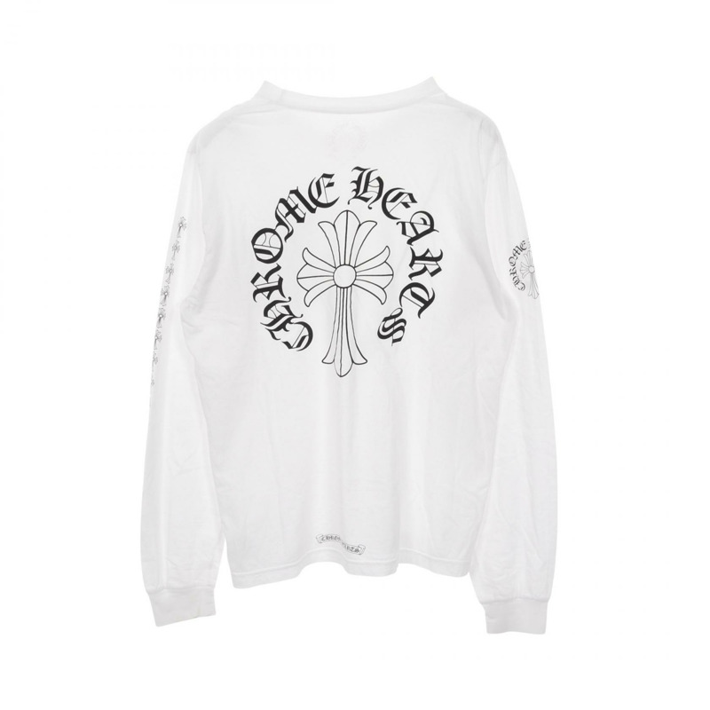 鉻心 (CHROME HEARTS) 領口標誌 CH 十字 T 卹 白色 二手 男款-1