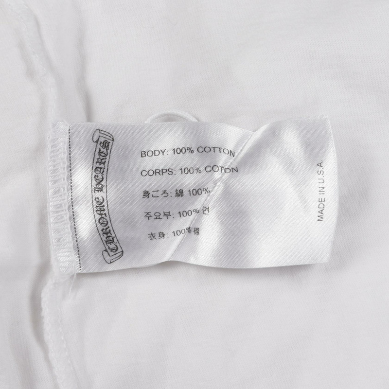 鉻心 (CHROME HEARTS) 領口標誌 CH 十字 T 卹 白色 二手 男款-3