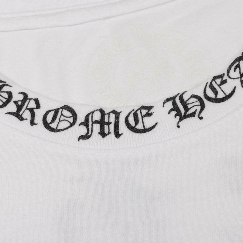 鉻心 (CHROME HEARTS) 領口標誌 CH 十字 T 卹 白色 二手 男款-7