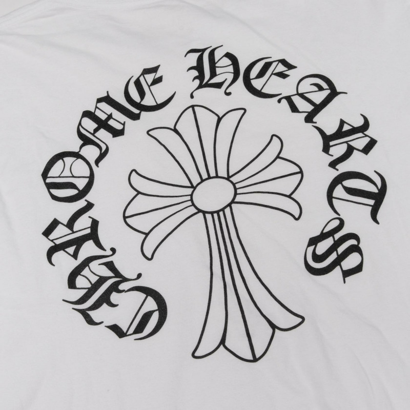 鉻心 (CHROME HEARTS) 領口標誌 CH 十字 T 卹 白色 二手 男款-8
