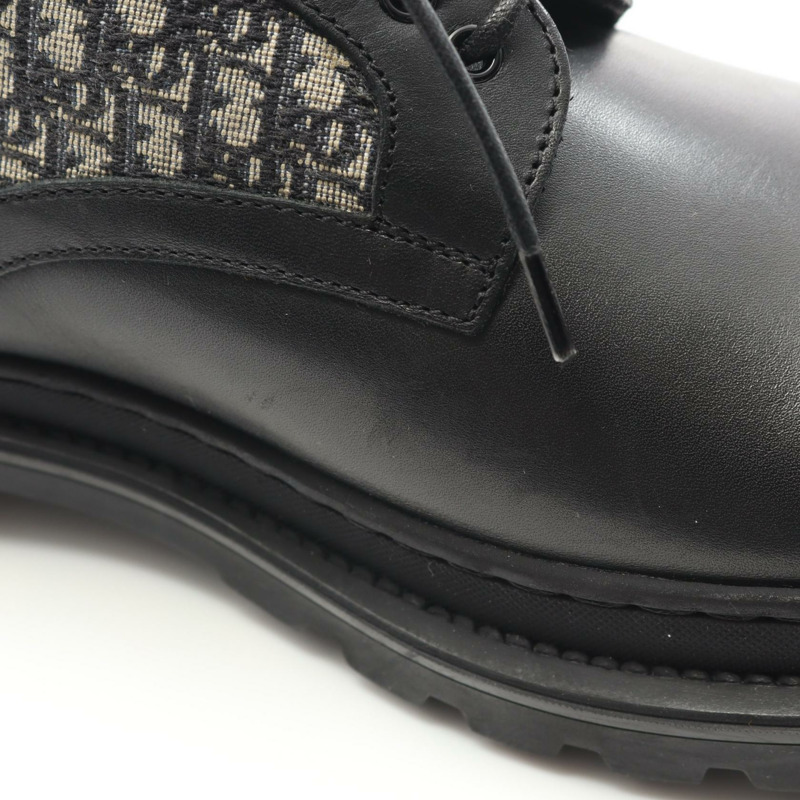 Dior Dior Explorer Derby Shoes Oblique 正裝鞋 皮革帆布 黑色 米色 海軍藍 二手 男士-7