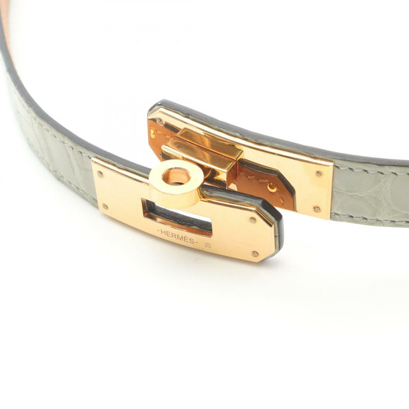 愛馬仕 Kelly 腰帶,霧面鱷魚皮,綠色,二手,女款-2