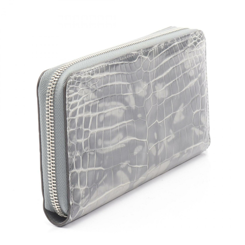 路易威登 Zippy 長版皮夾,附掛鎖,異國風情皮革,灰色,二手女款-1