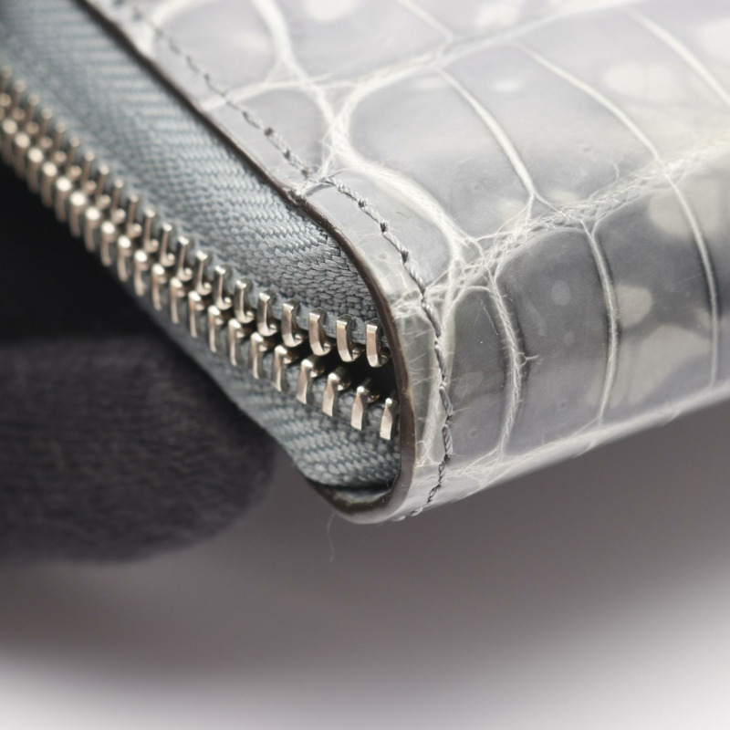 路易威登 Zippy 長版皮夾,附掛鎖,異國風情皮革,灰色,二手女款-5