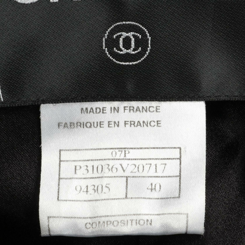 香奈兒 COCO 標誌紐扣無色外套 P31036V20717 羊毛黑色二手女款-5