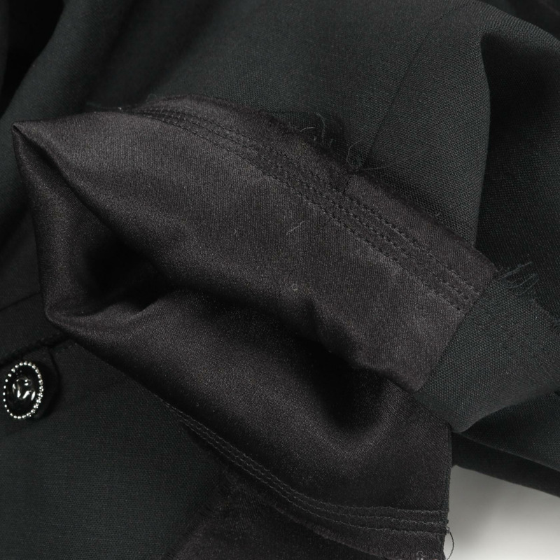 香奈兒 COCO 標誌紐扣無色外套 P31036V20717 羊毛黑色二手女款-8