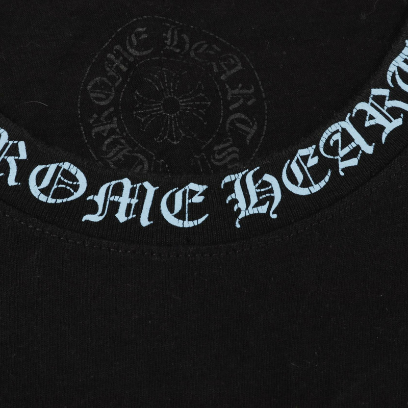 鉻心 (CHROME HEARTS) 領口logo T卹,純棉材質,黑色/藍色,二手男款-6