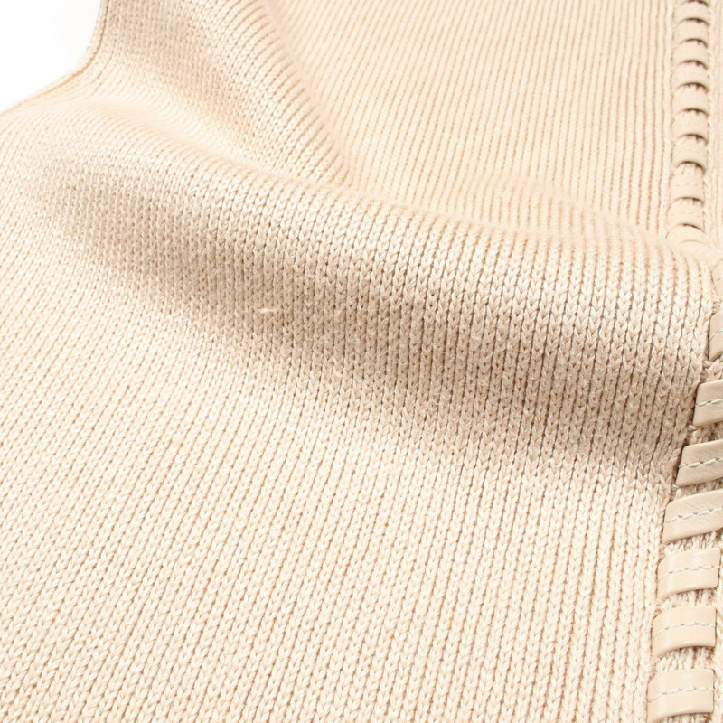 愛馬仕 (HERMES) 無袖真絲亞麻連身裙,米色,二手女款,尺寸 38-5