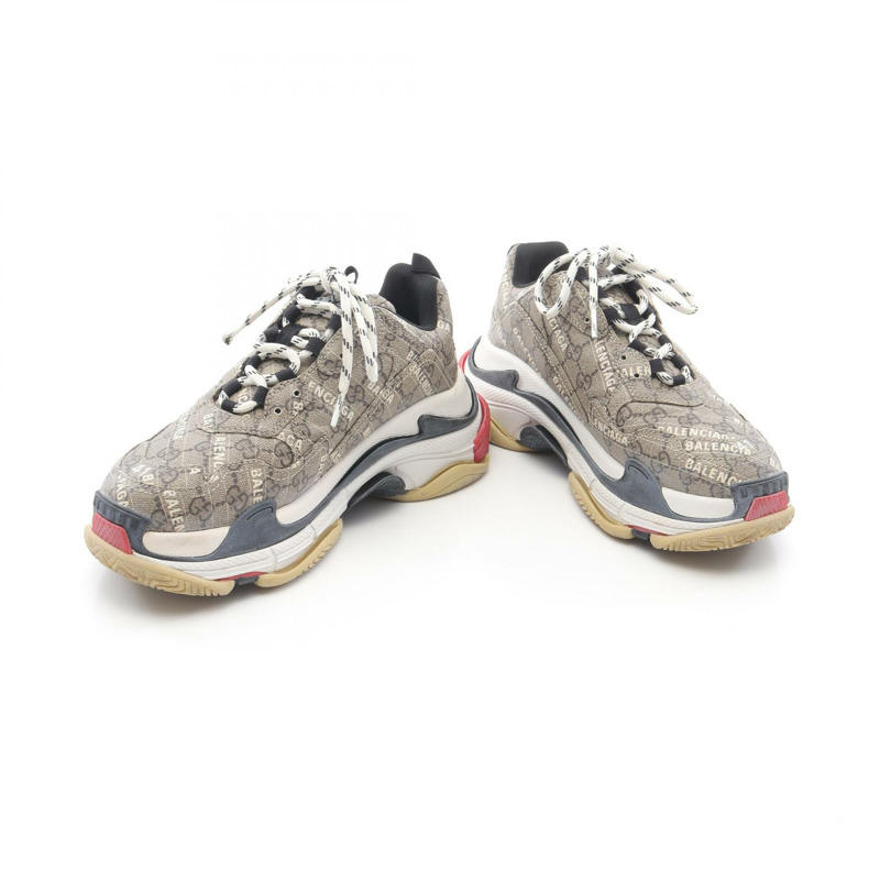 GUCCI × BALENCIAGA TRIPLE S GG Supreme 聯名帆布運動鞋 681066 米色 男款 27 碼-2