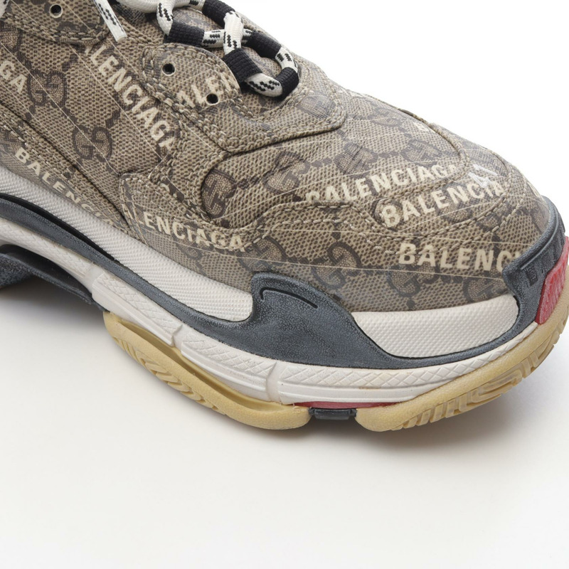 GUCCI × BALENCIAGA TRIPLE S GG Supreme 聯名帆布運動鞋 681066 米色 男款 27 碼-9