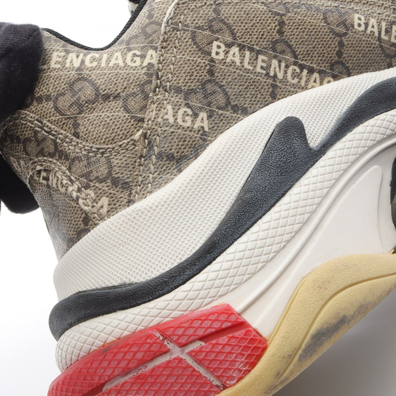 GUCCI × BALENCIAGA TRIPLE S GG Supreme 聯名帆布運動鞋 681066 米色 男款 27 碼-10