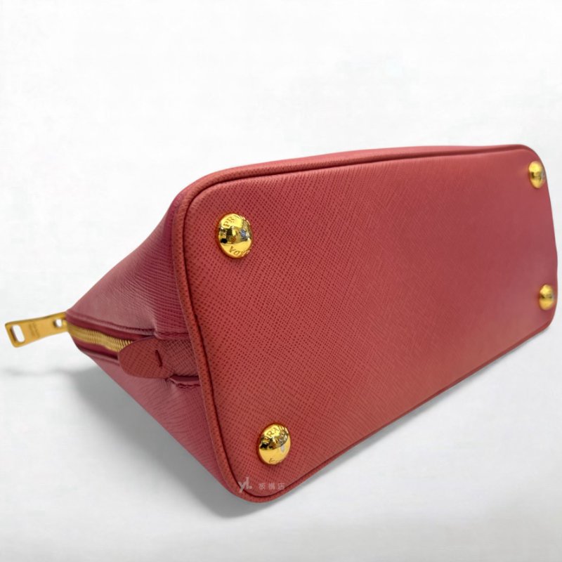 Prada 包包 Shoulder粉牛皮金扣手提斜背包-7