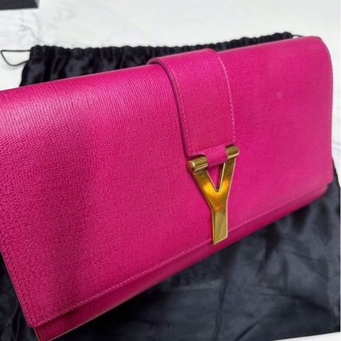 🤍💙YSL 經典桃 手拿包 💙💙