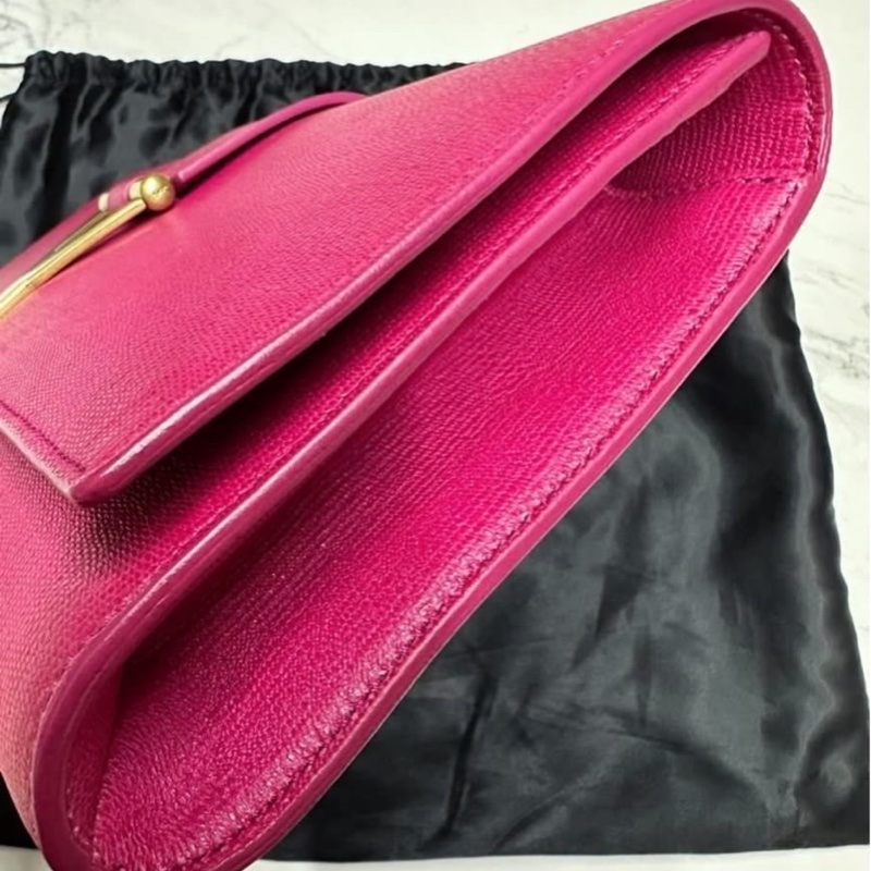 🤍💙YSL 經典桃 手拿包 💙💙-4