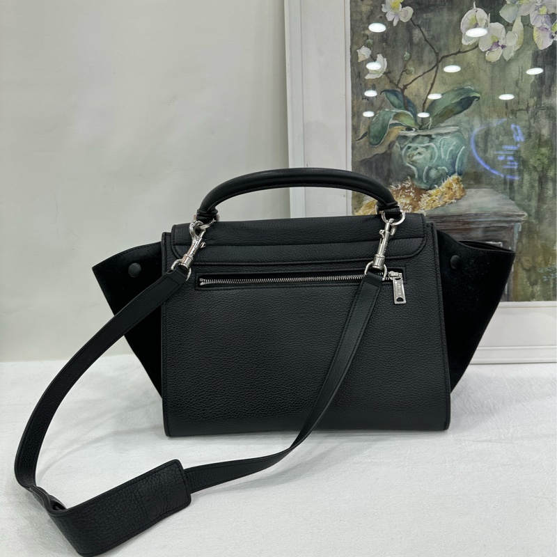 Celine瑟琳trapeze系列黑色中型鞦韆包-2