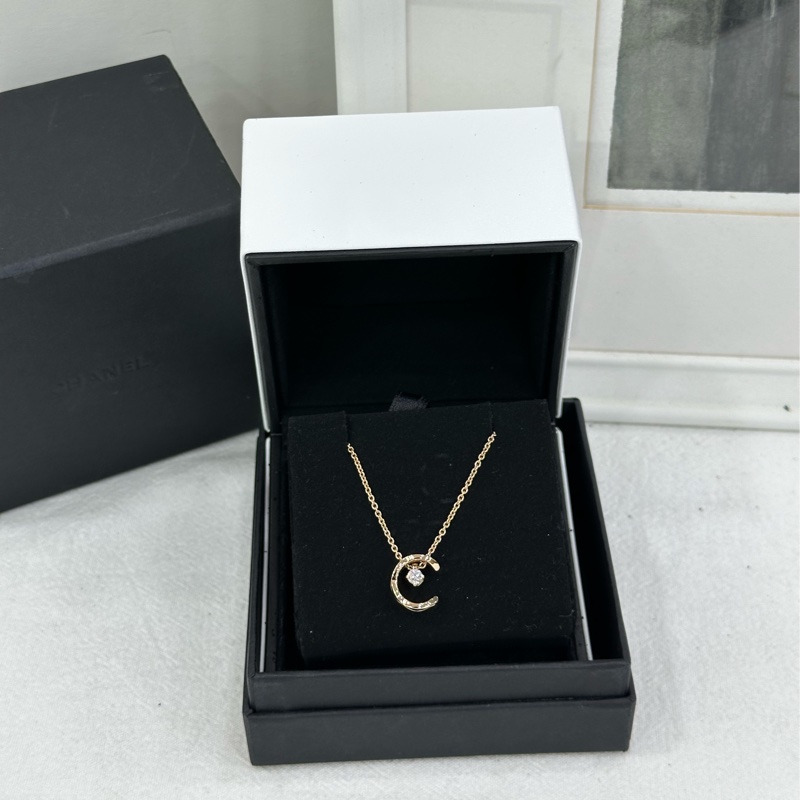 CHANEL香奈兒COCO CRUSH米金水冰月項鍊 2022年全套 有購證有卡-2