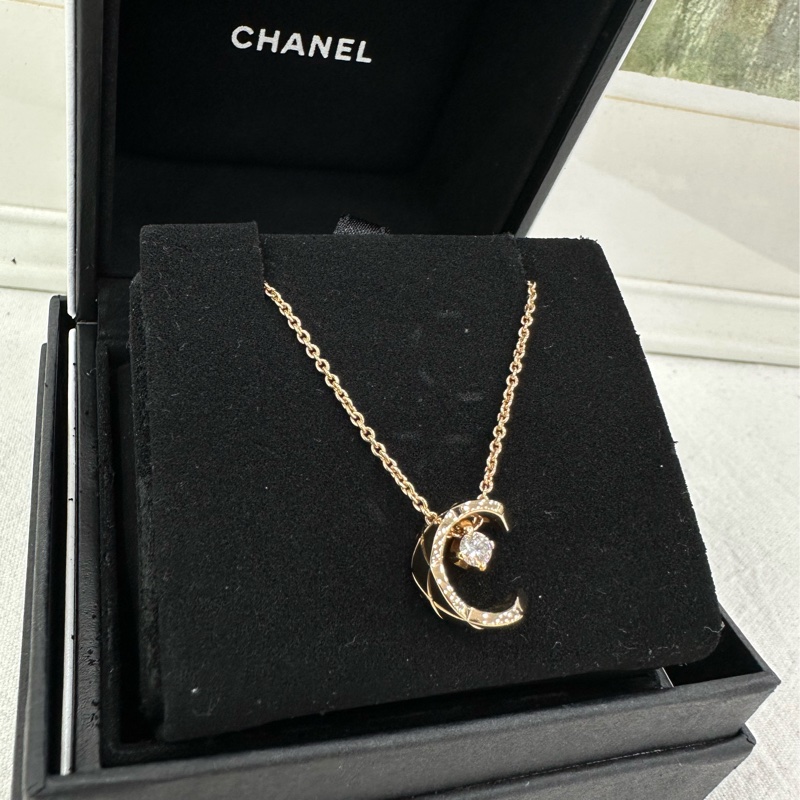 CHANEL香奈兒COCO CRUSH米金水冰月項鍊 2022年全套 有購證有卡-3