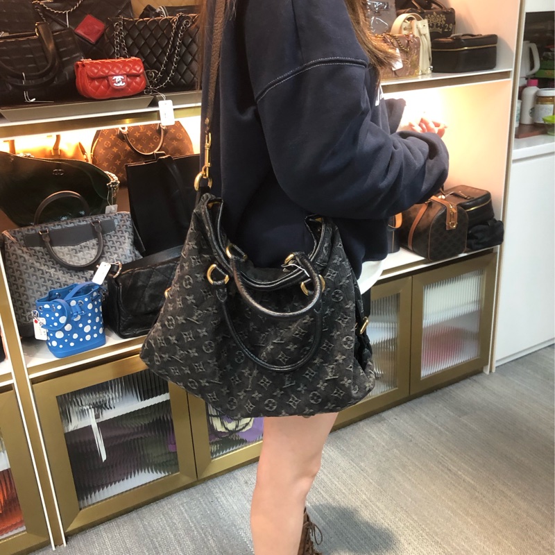 LV 黑色牛仔2Way石洗丹寧 XC065-6