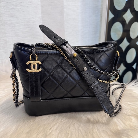 Chanel 黑金小號流浪包 晶片款 近全新