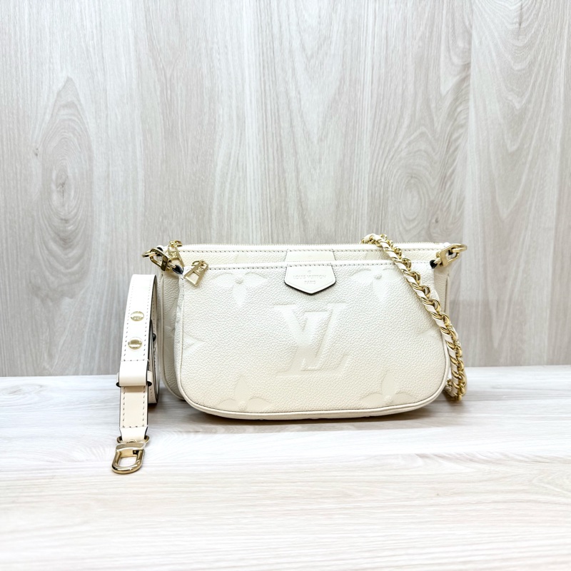 LV奶油白牛皮麻將包Multi Pochette Accessoires/M46568-0
