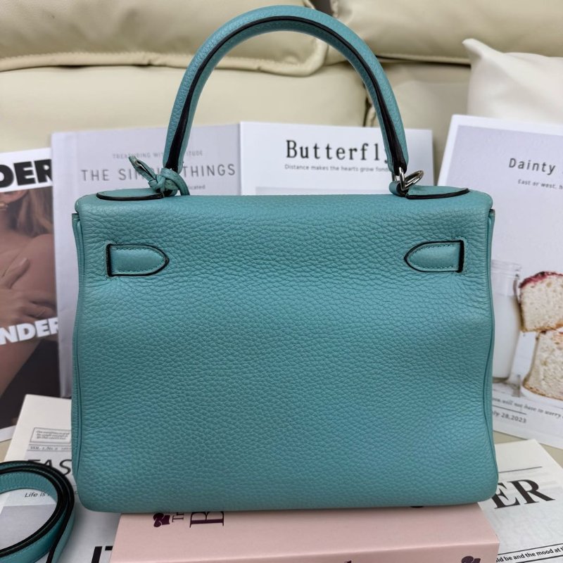 Hermès Kelly28 馬卡龍藍銀扣 Stamp T-1