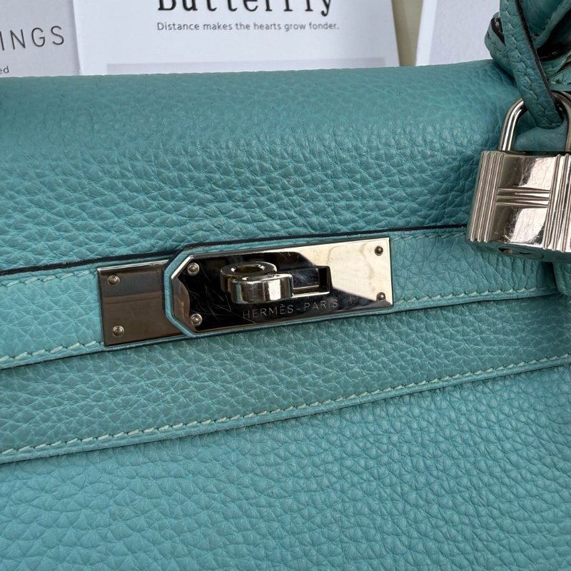 Hermès Kelly28 馬卡龍藍銀扣 Stamp T-3