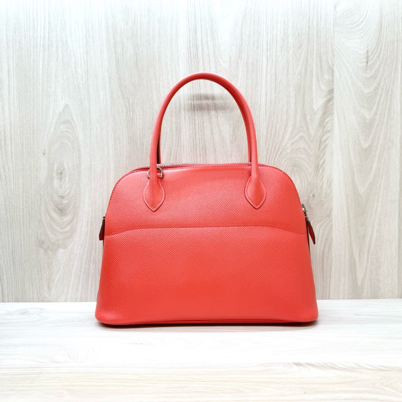 HermesT5玫瑰粉Epsom皮Bolide27手提側背H041693-1