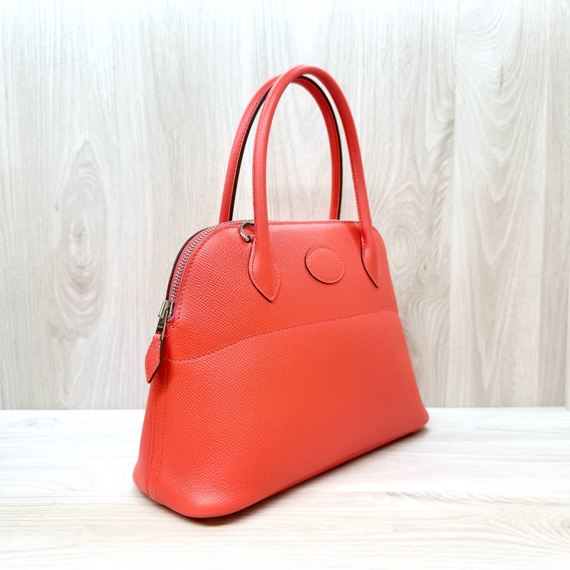 HermesT5玫瑰粉Epsom皮Bolide27手提側背H041693-3