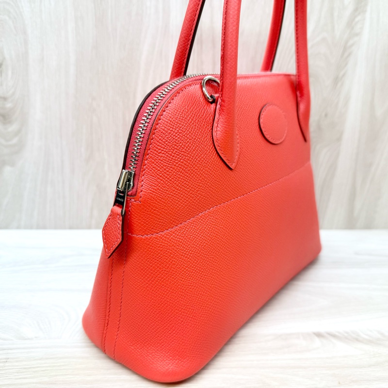 HermesT5玫瑰粉Epsom皮Bolide27手提側背H041693-4