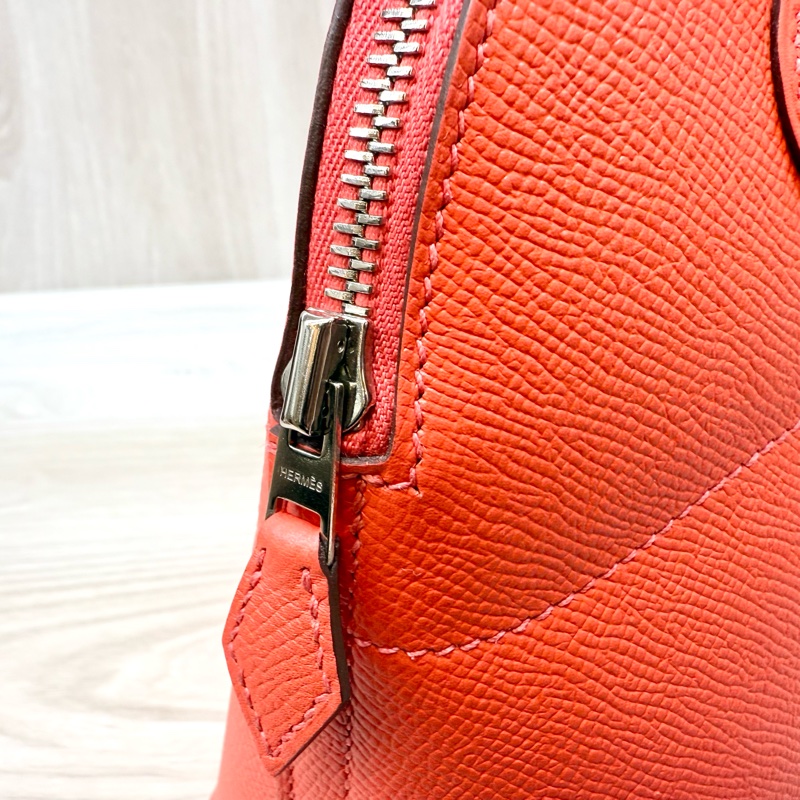 HermesT5玫瑰粉Epsom皮Bolide27手提側背H041693-6